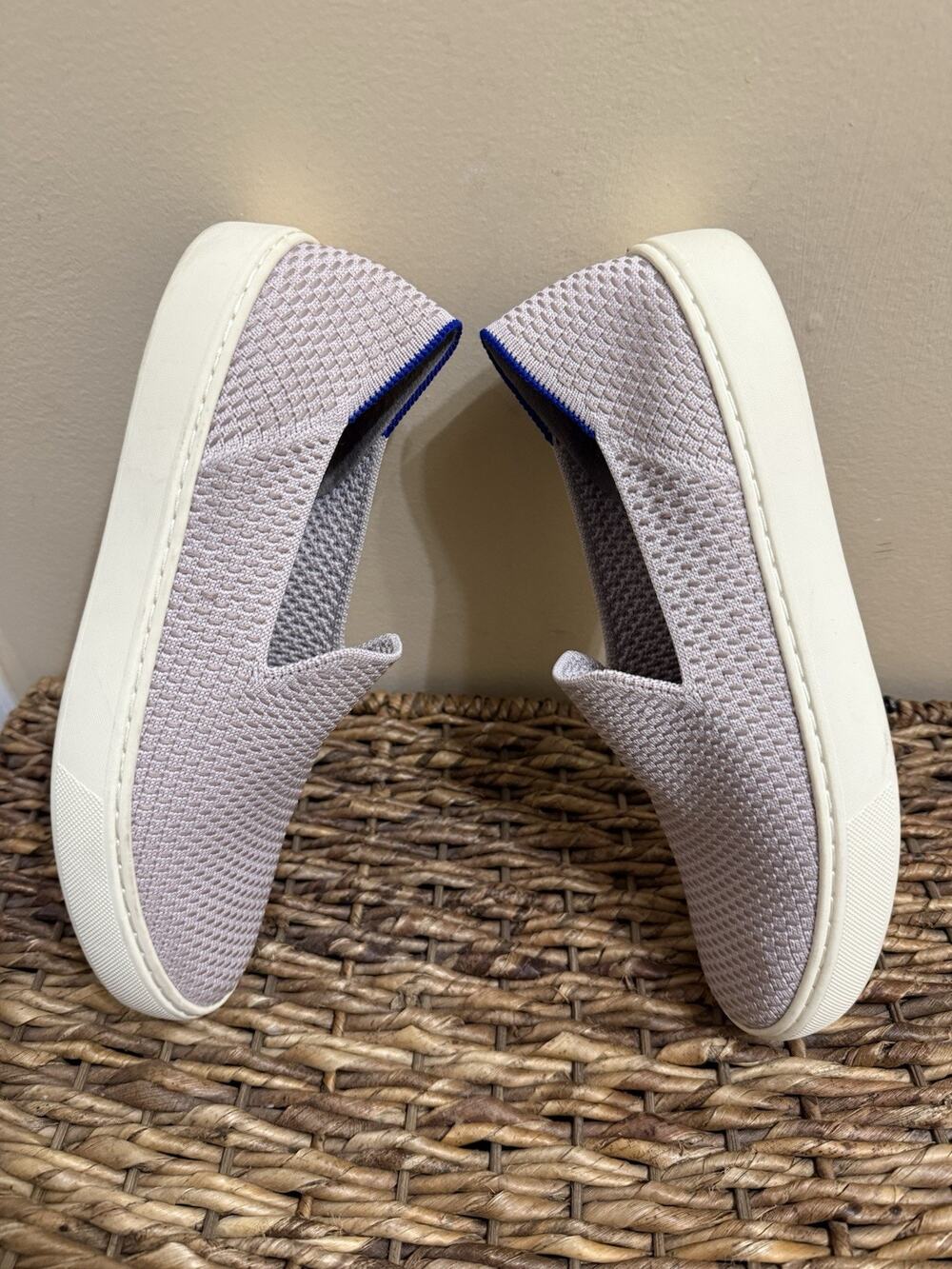 Rothy’s Retired Honeycomb Slip-On Sneakers Sz 8 Salt Color Light Lavender
